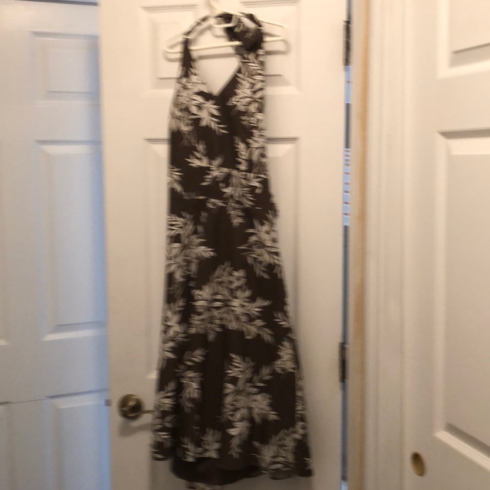 Brown sundress with white flowers